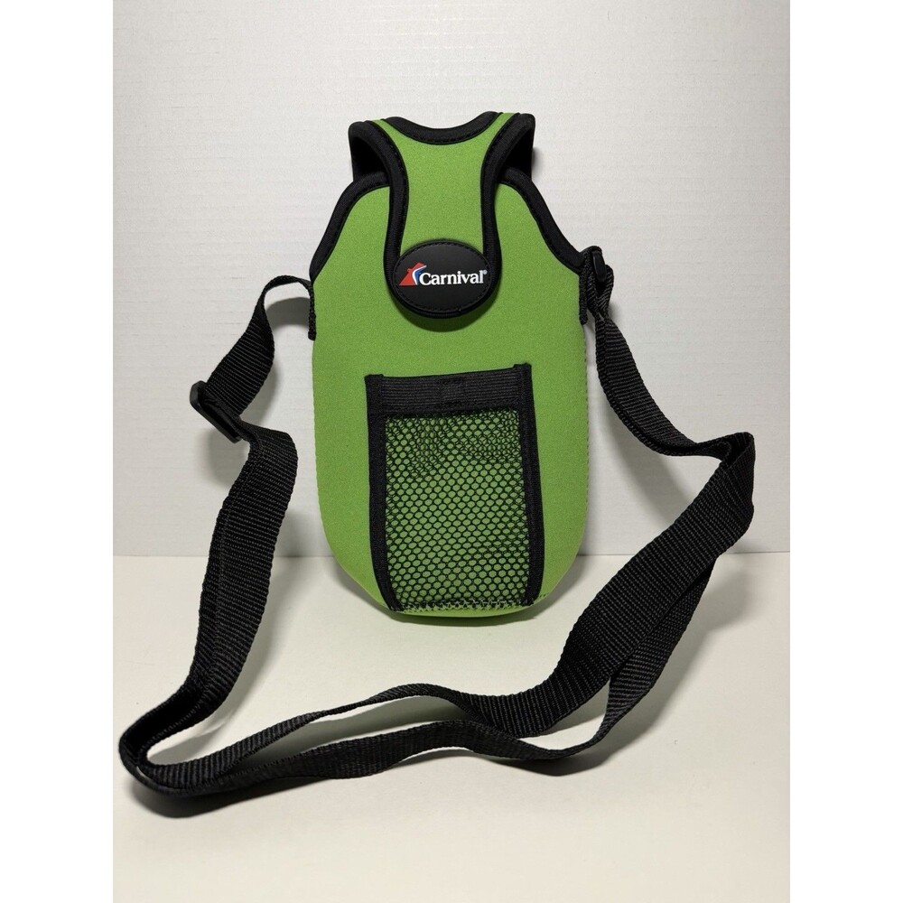 Carnival Cruise Line Water Bottle Holder Green  Adjustable Crossbody W/ Strap